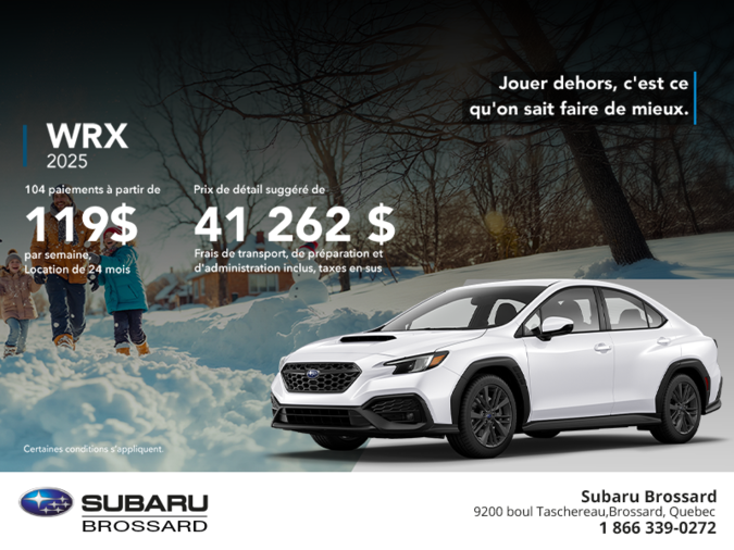 Procurez-vous la WRX 2026!