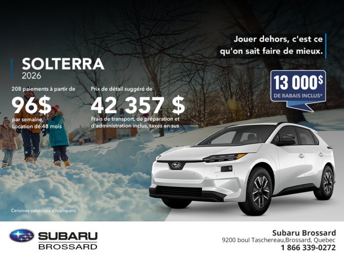 Procurez-vous le Solterra 2026!