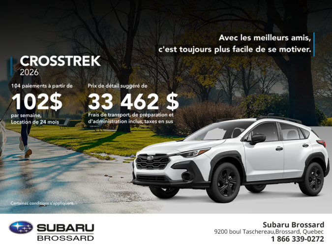 Procurez-vous le Crosstrek 2026!