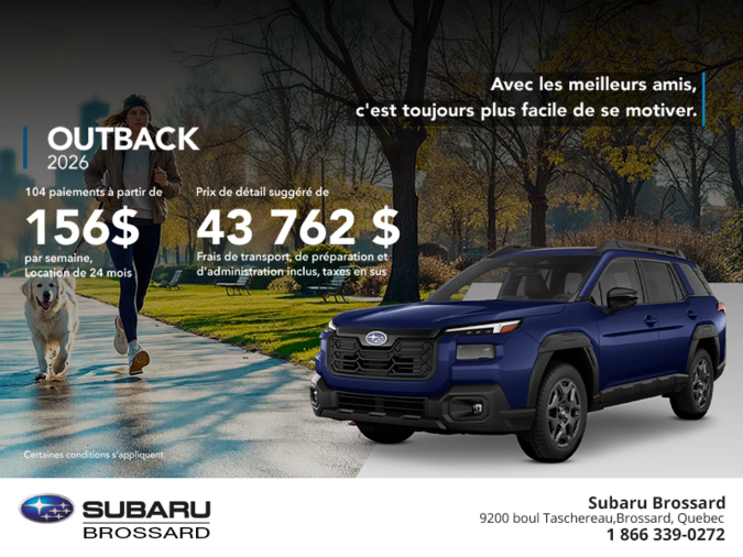 Procurez-vous le Outback 2026!