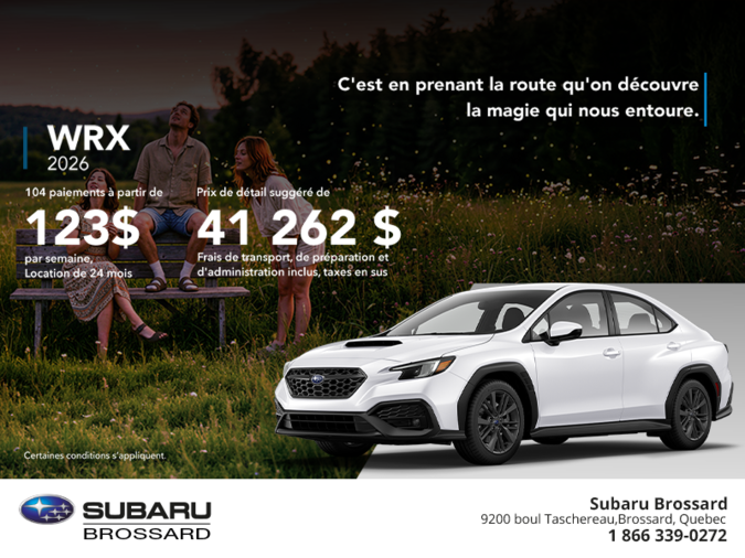 Procurez-vous la WRX 2026!