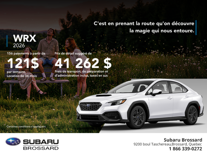 Procurez-vous la WRX 2026!
