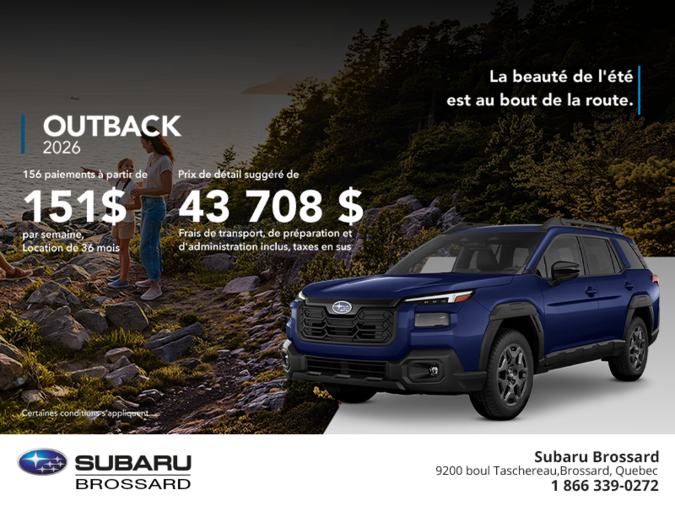 Procurez-vous le Outback 2026!