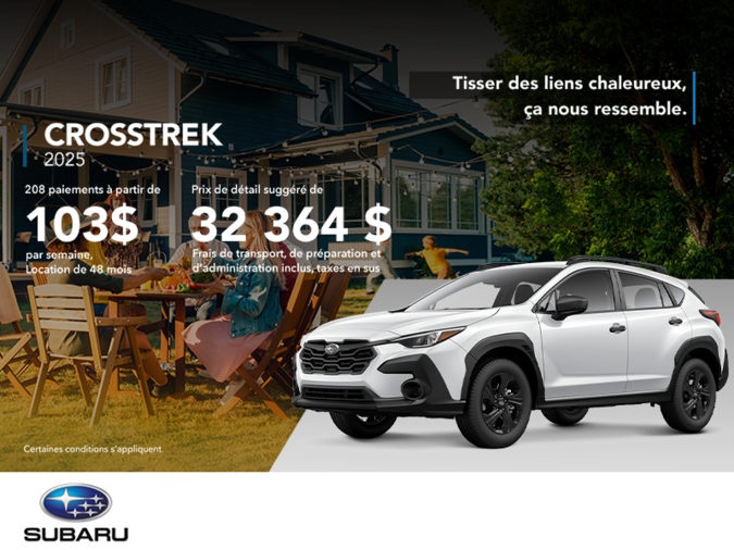 Procurez-vous le Crosstrek 2025!