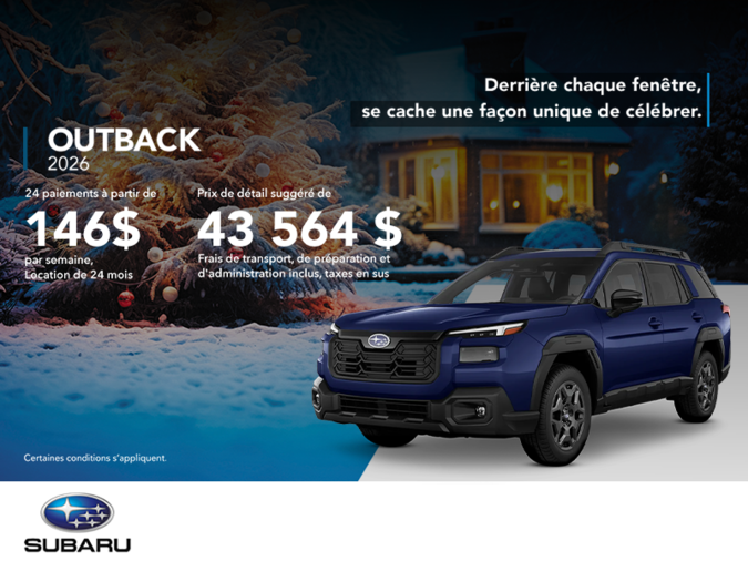 Procurez-vous le Outback 2026!