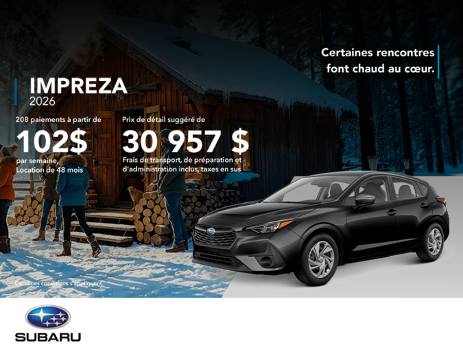 Procurez-vous la Impreza 2026!