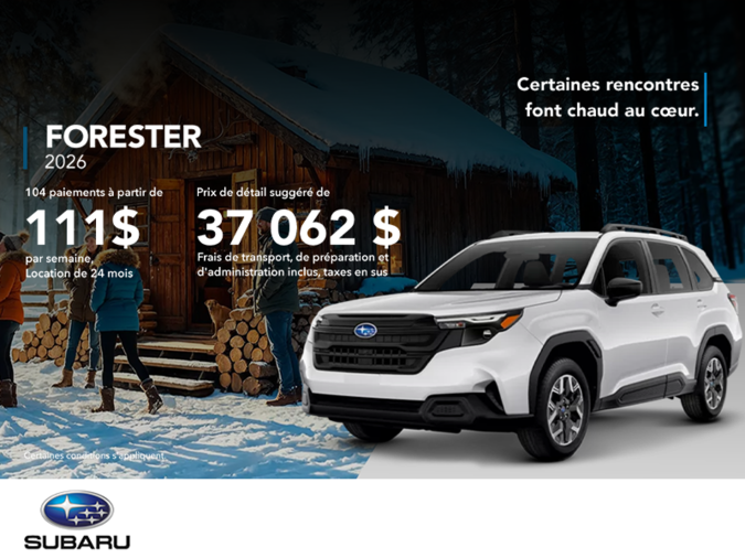 Procurez-vous le Forester 2026!