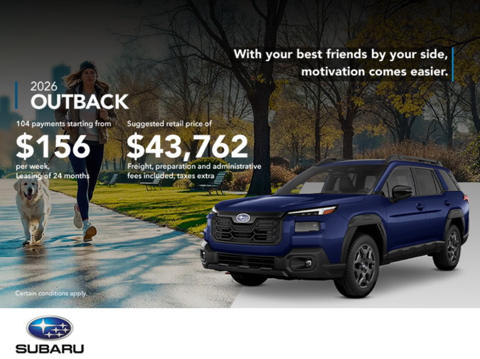 Get the 2026 Outback today!