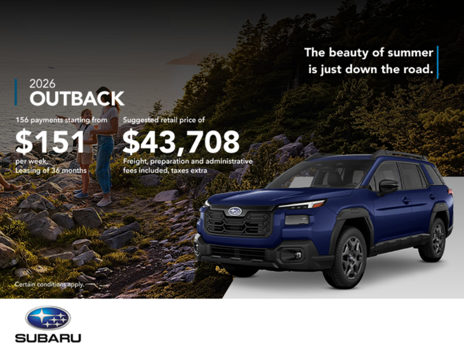 Get the 2026 Outback today!