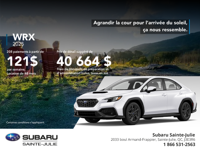 Procurez-vous la WRX 2025!