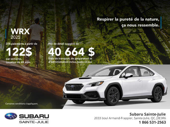 Procurez-vous la WRX 2025!