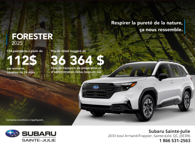 Procurez-vous le Forester 2025!