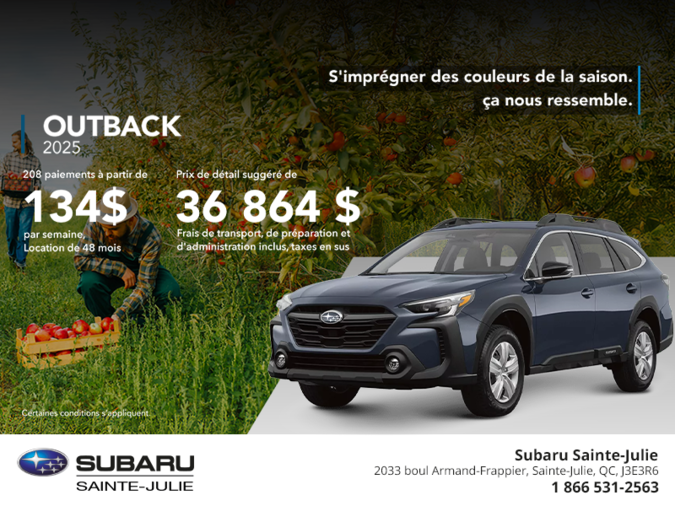 Procurez-vous le Outback 2025!