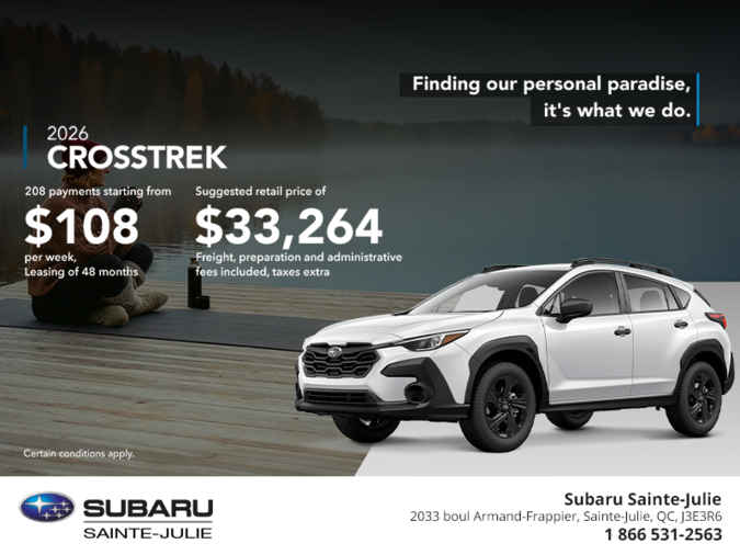Get the 2026 Crosstrek today!
