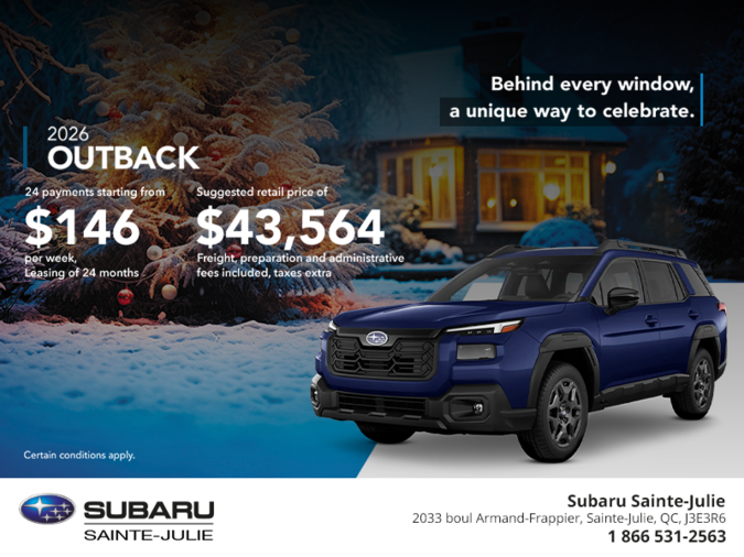 Get the 2026 Outback today!