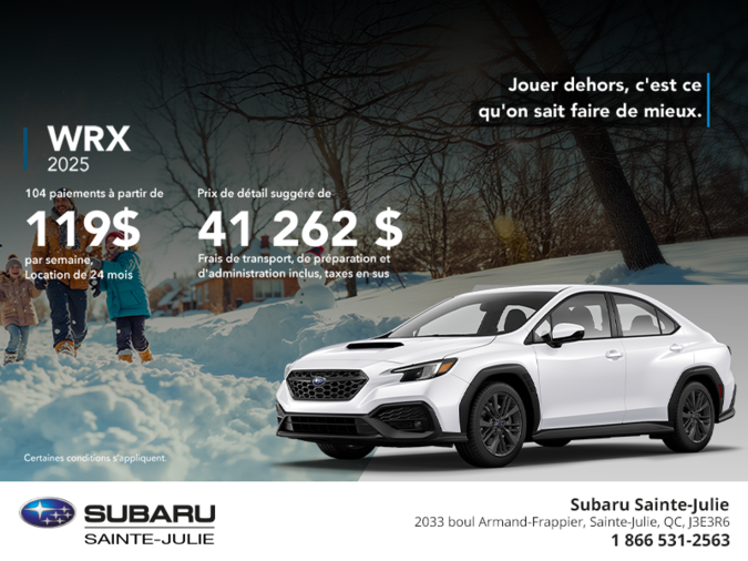 Procurez-vous la WRX 2026!