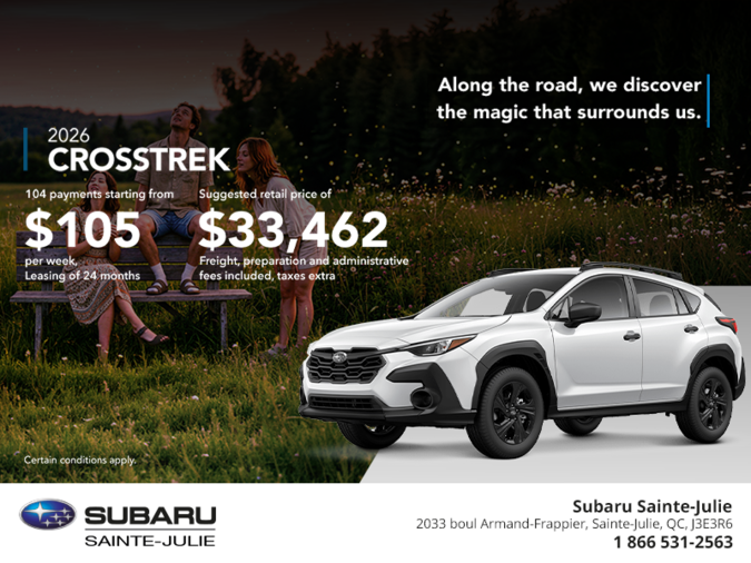 Get the 2026 Crosstrek today!