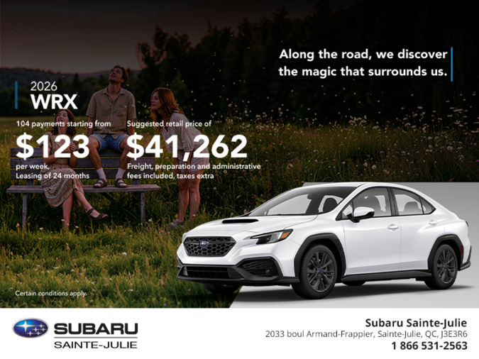 Get the 2026 WRX today!