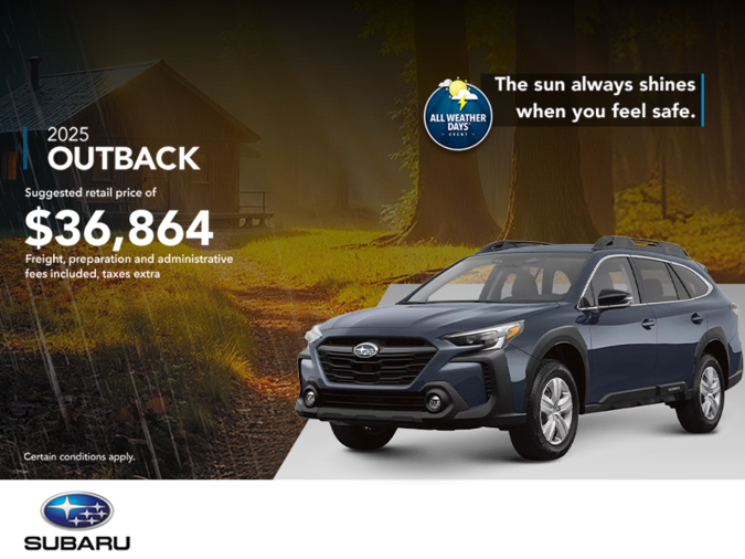Get the 2025 Outback today!