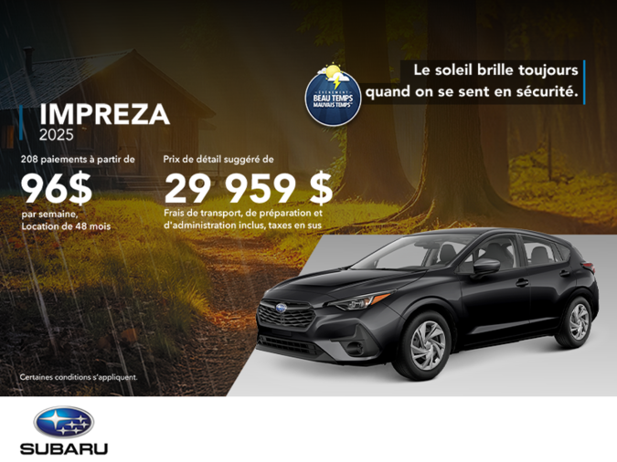 Procurez-vous la Impreza 2025!
