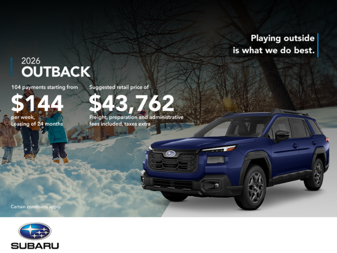 Get the 2026 Outback today!