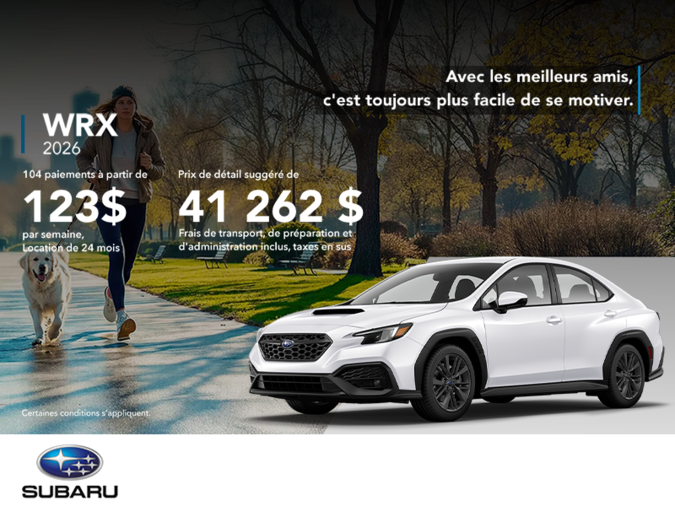 Procurez-vous la WRX 2026!