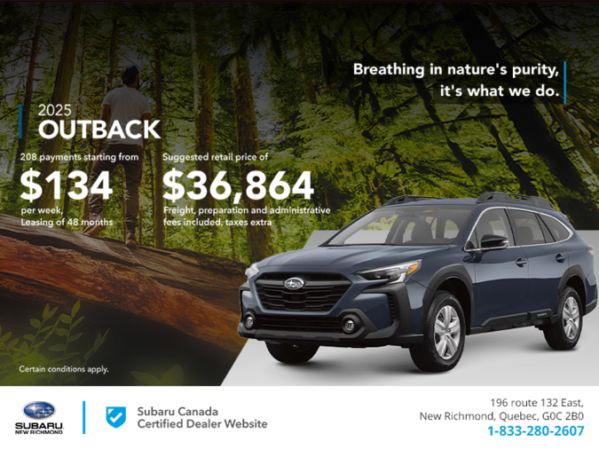 Get the 2025 Outback today!