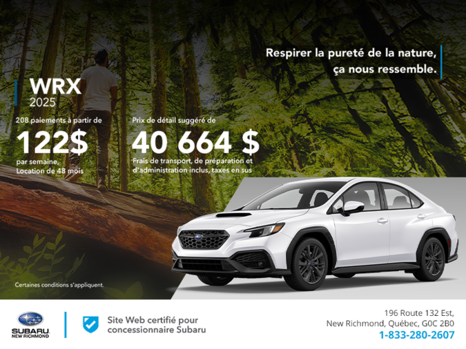 Procurez-vous la WRX 2025!