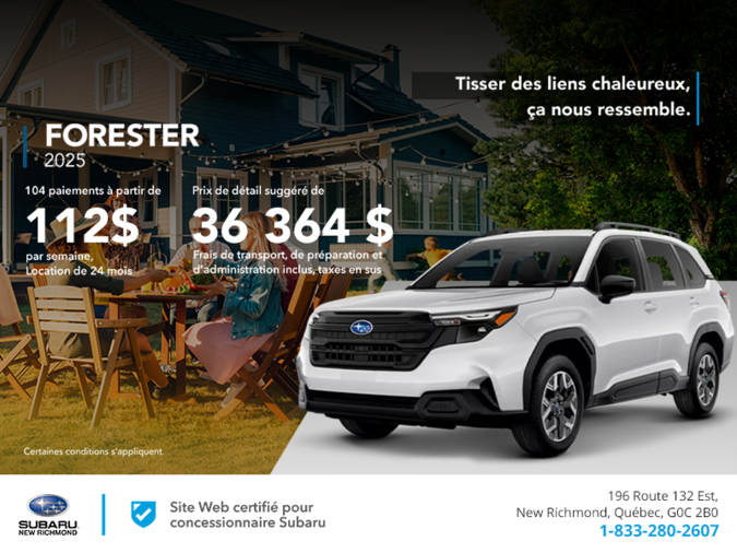 Procurez-vous le Forester 2025!