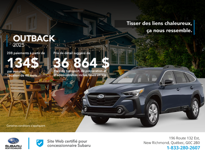 Procurez-vous le Outback 2025!