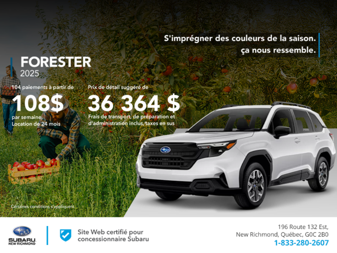 Procurez-vous le Forester 2025!