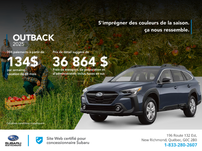 Procurez-vous le Outback 2025!