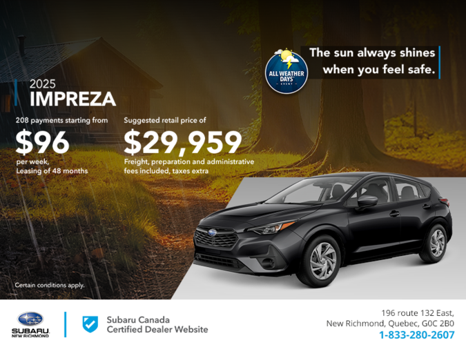 Get the 2025 Impreza!