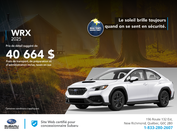Procurez-vous la WRX 2025!