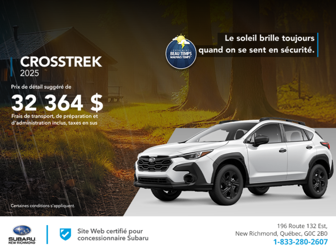 Procurez-vous le Crosstrek 2025!