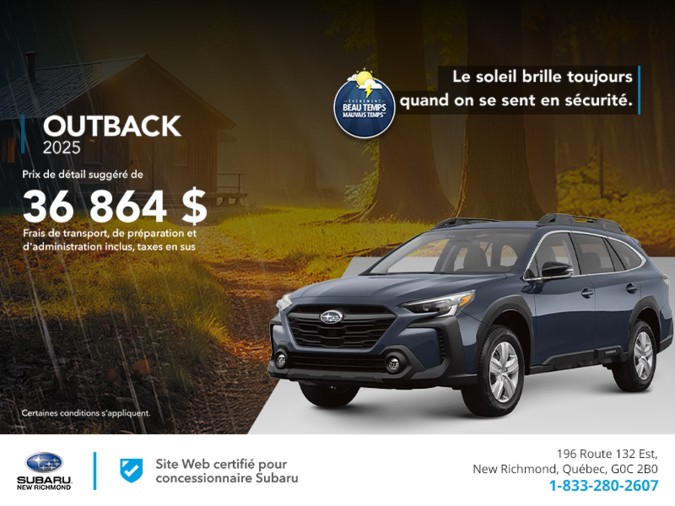 Procurez-vous le Outback 2025!