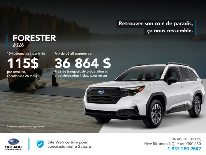 Procurez-vous le Forester 2026!