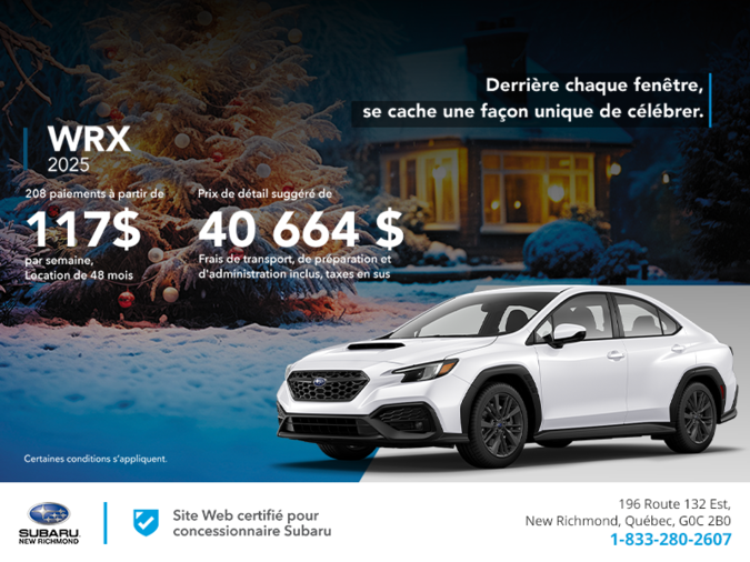 Procurez-vous la WRX 2025!