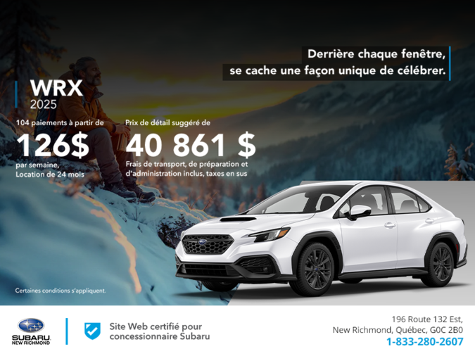 Procurez-vous la WRX 2025!