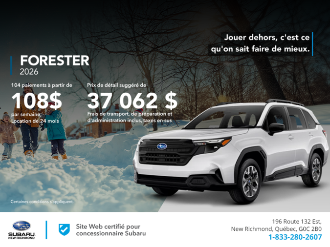 Procurez-vous le Forester 2026!