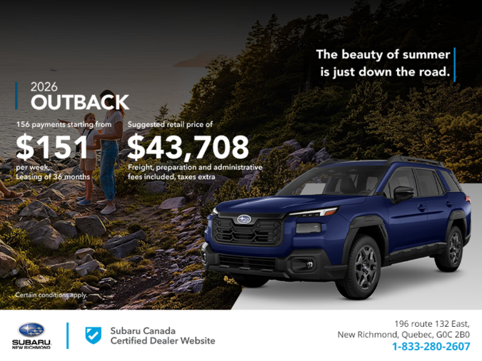 Get the 2026 Outback today!