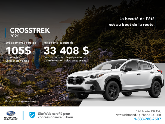 Procurez-vous le Crosstrek 2026!