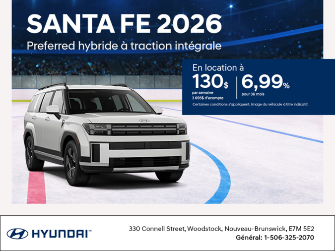 Procurez-vous le Hyundai Santa Fe Hybrid 2026
