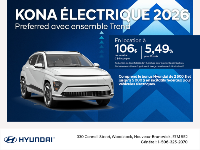 Procurez-vous le Hyundai Kona Electric 2026