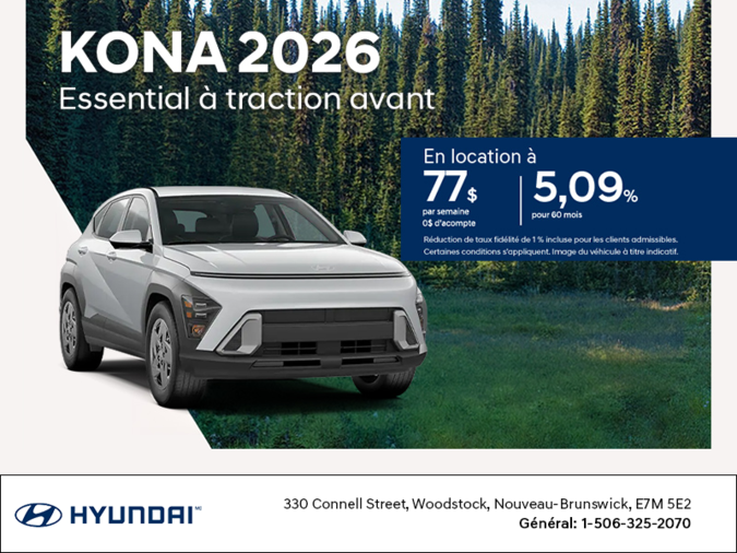 Procurez-vous le Hyundai Kona 2026