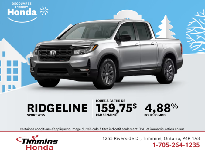 Procurez-vous le Honda Ridgeline 2025 !