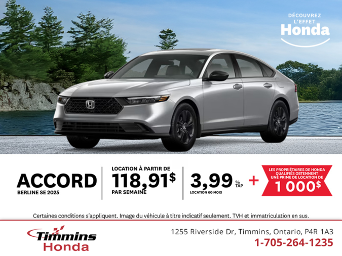 Obtenez le Honda Accord 2025 !