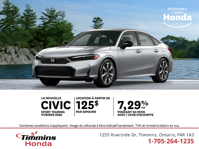 Procurez-vous le Honda Civic Hybride 2026