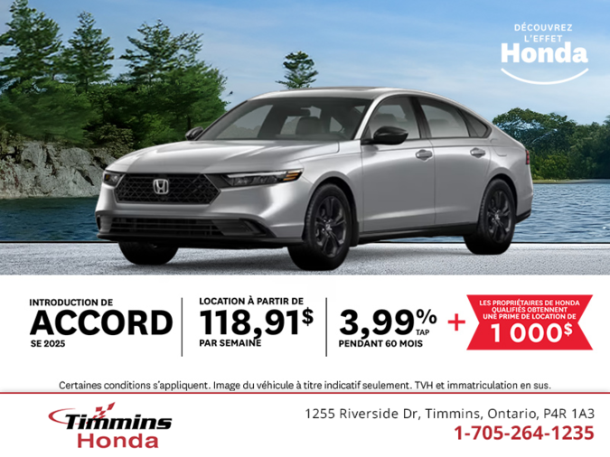 Obtenez le Honda Accord 2025 !
