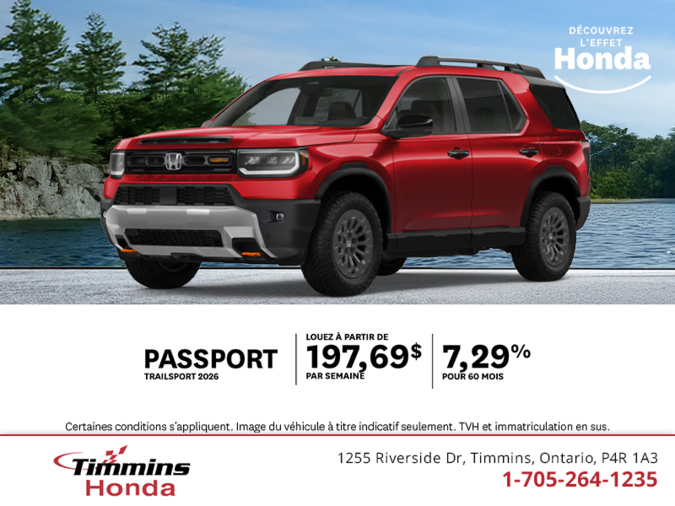 Procurez-vous le Honda Passport 2026!